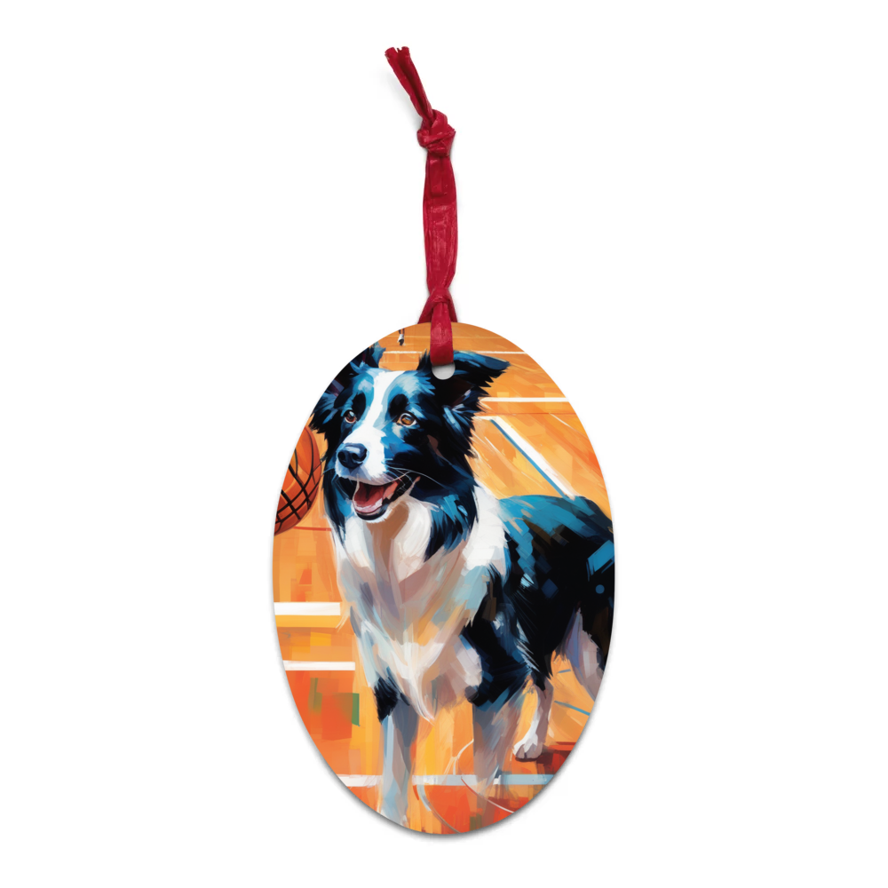 PugMug Custom Border Collie Wooden Ornament