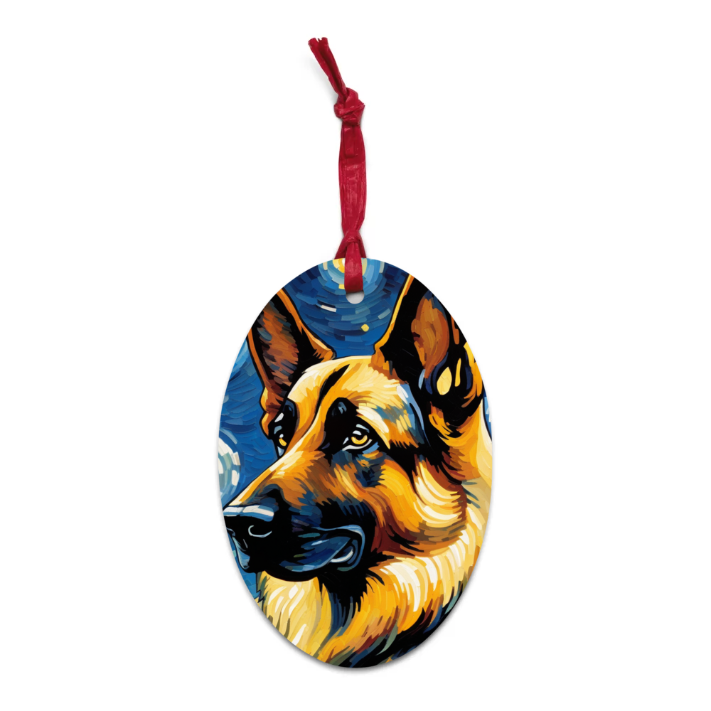 PugMug Custom German Shepherd Dog Wooden Ornament