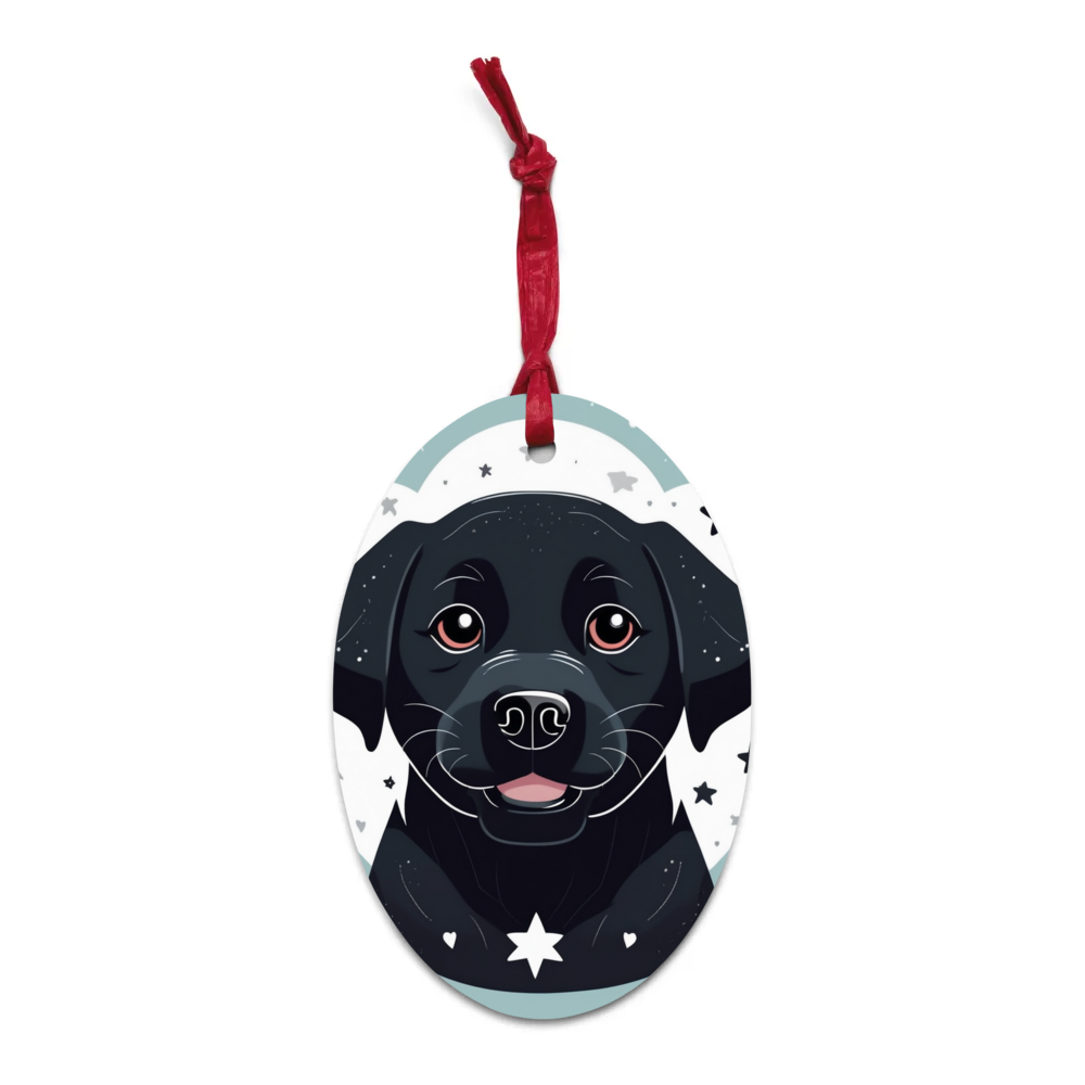 PugMug Custom Black Labrador Retriever Wooden Ornament