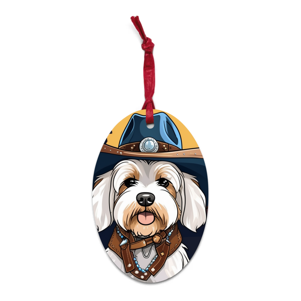PugMug Custom White Havanese Dog Wooden Ornament
