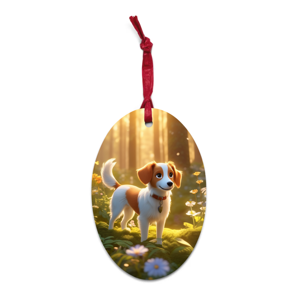 PugMug Custom Brittany Dog Wooden Ornament