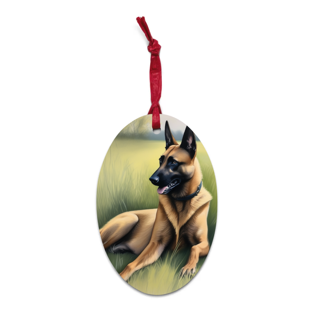 PugMug Custom Belgian Malinois Wooden Ornament