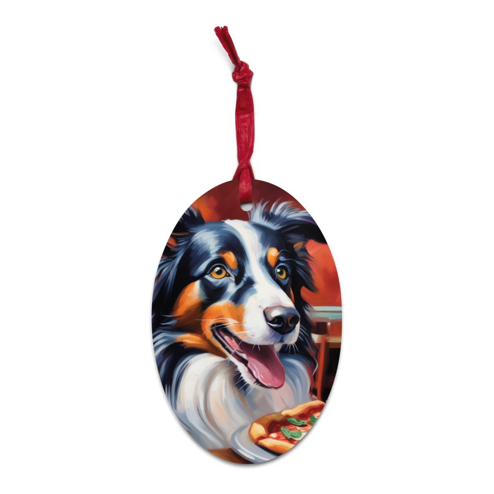 PugMug Custom Border Collie Wooden Ornament