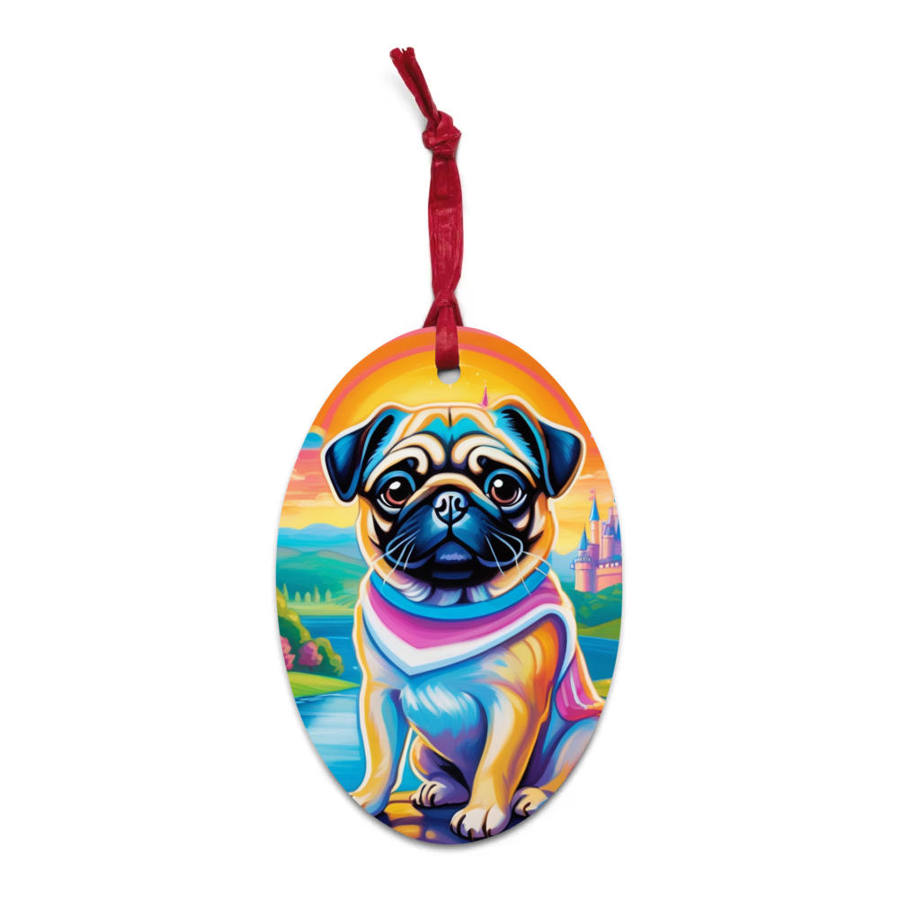 PugMug Custom Pug Wooden Ornament