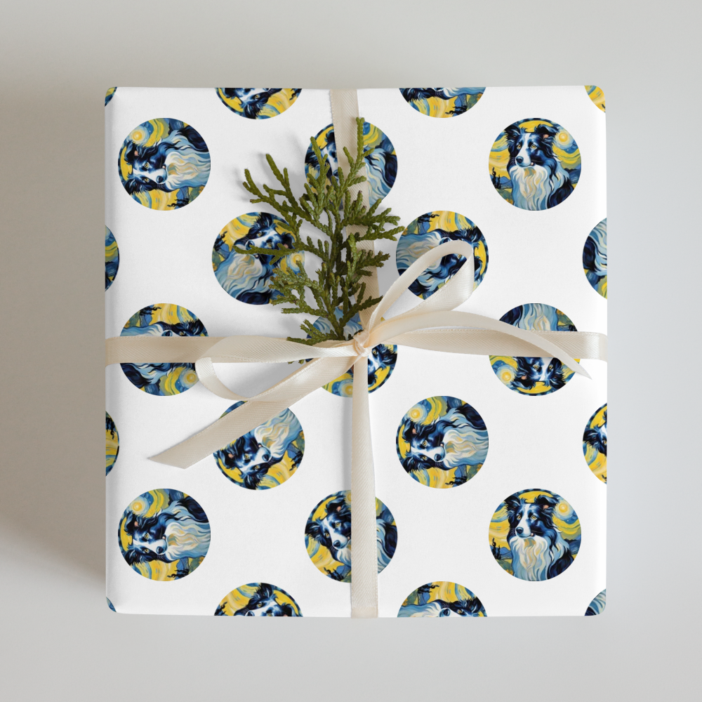 PugMug Custom Border Collie Wrapping Paper
