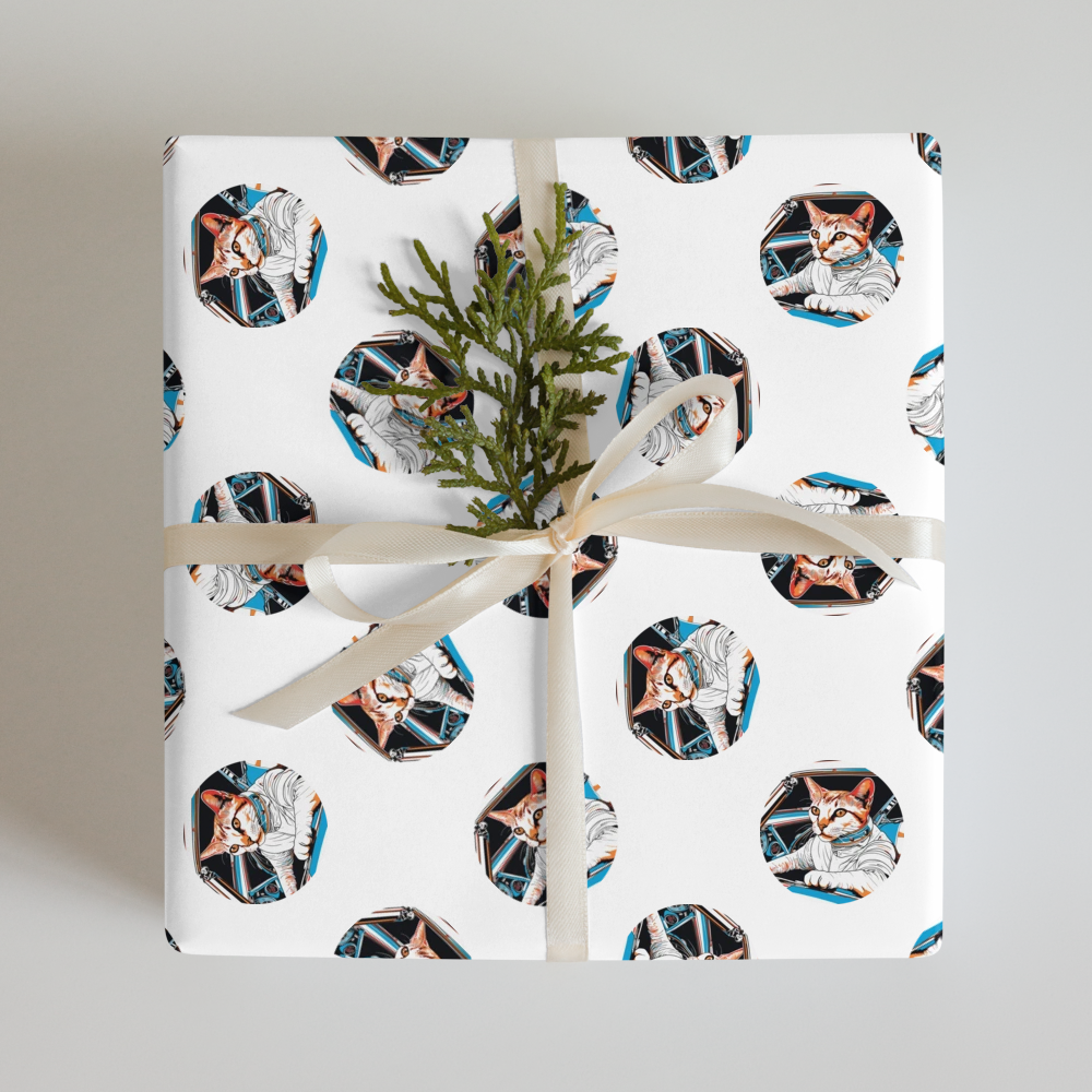 PugMug Custom White Abyssinian Cat Wrapping Paper