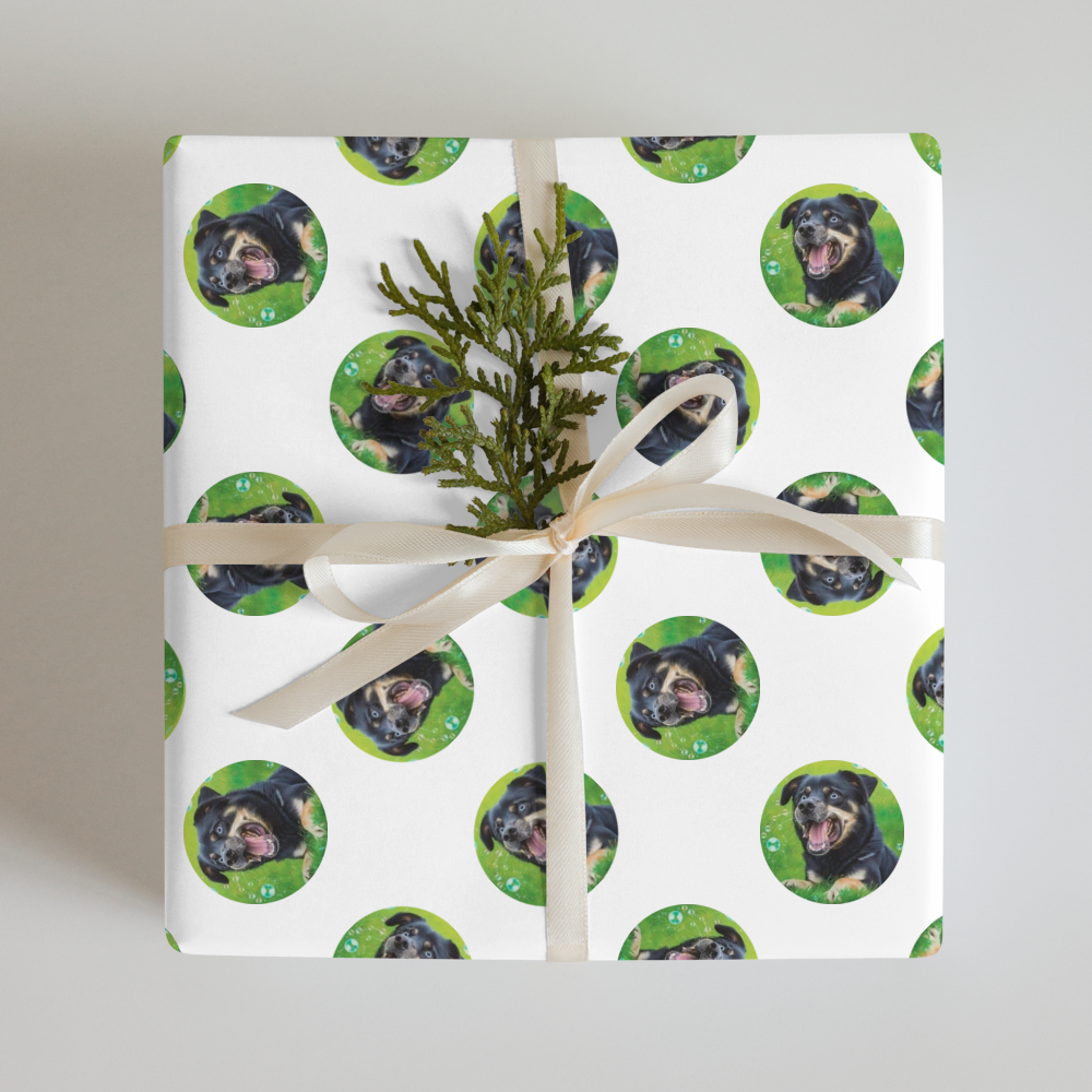 PugMug Custom Blue Wrapping Paper