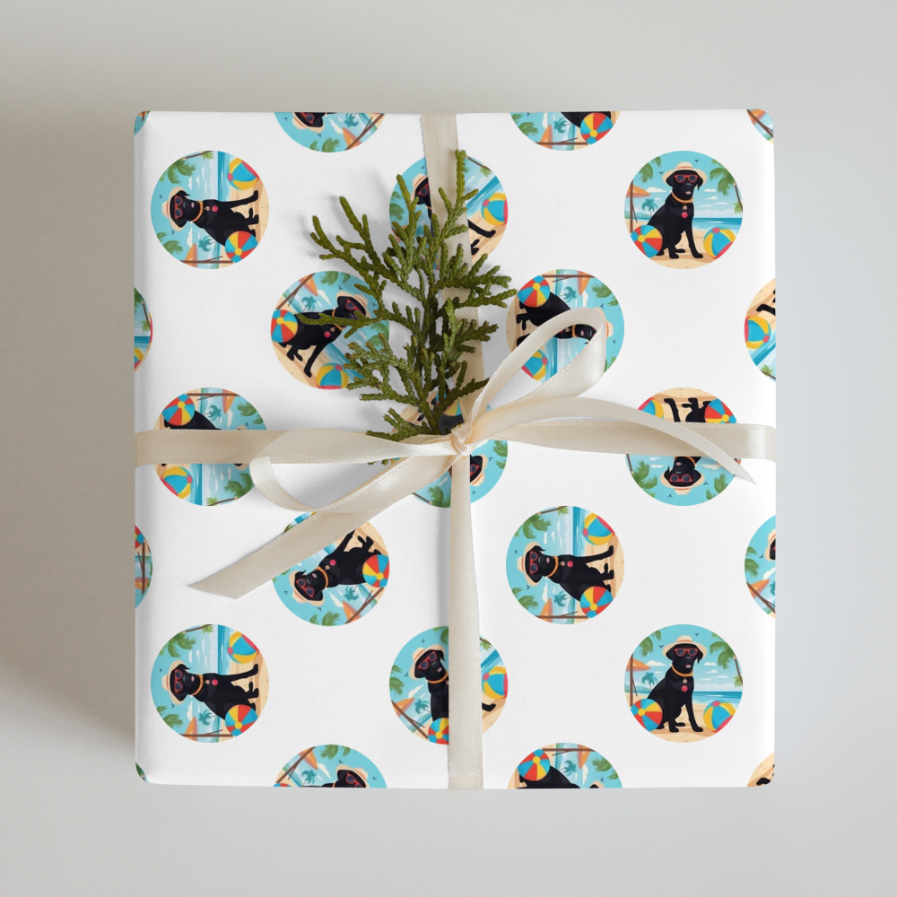 PugMug Custom Black Labrador Retriever Wrapping Paper