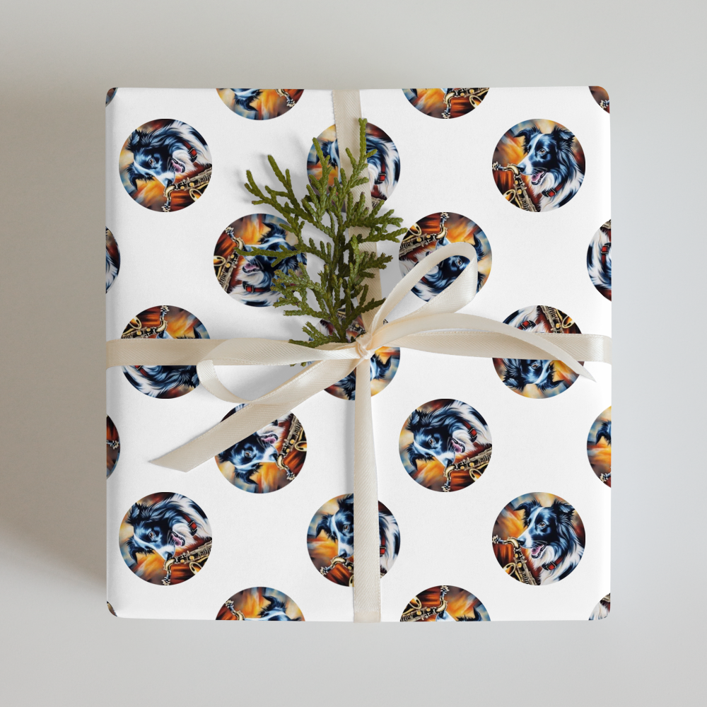 PugMug Custom Border Collie Wrapping Paper
