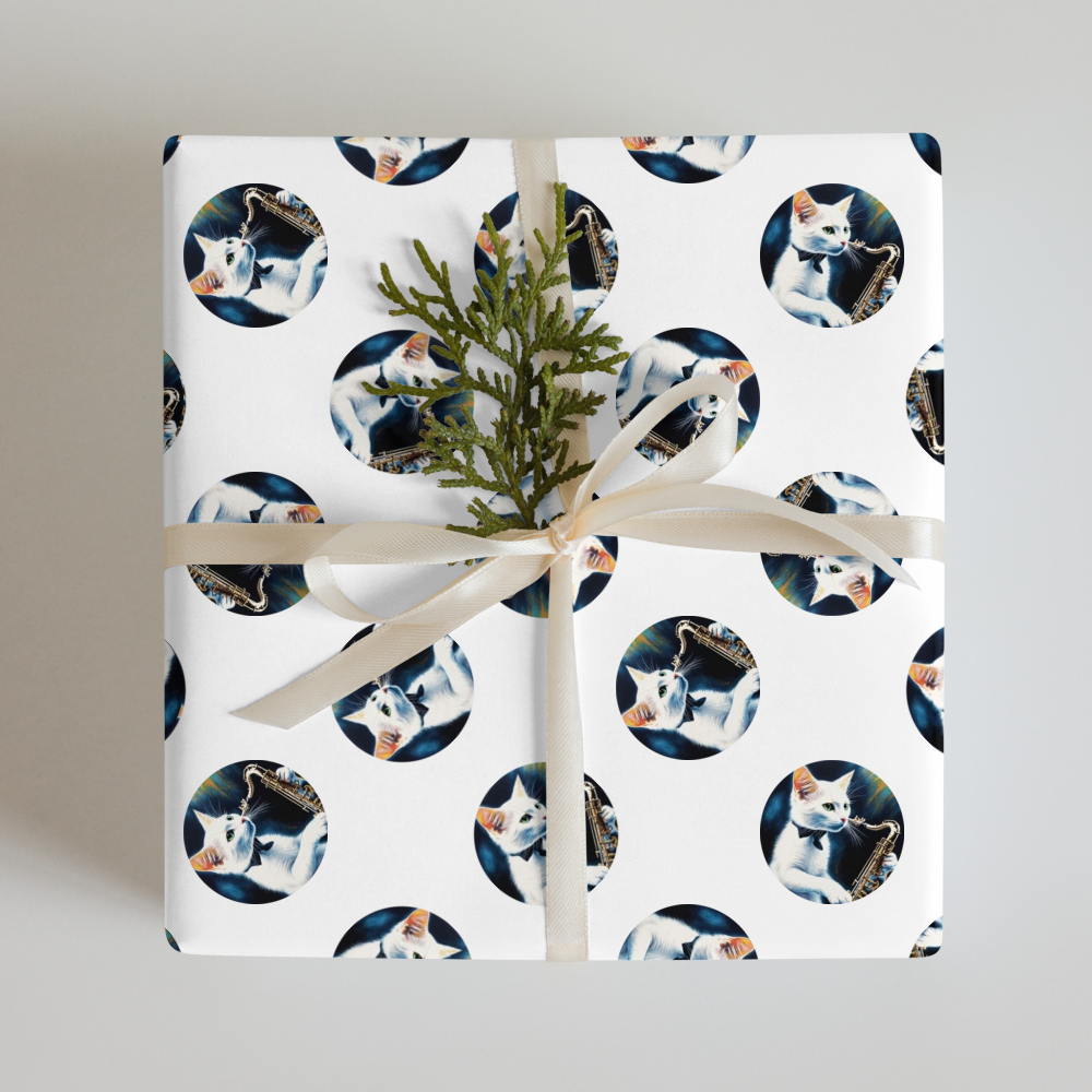PugMug Custom White Companion Cat Wrapping Paper