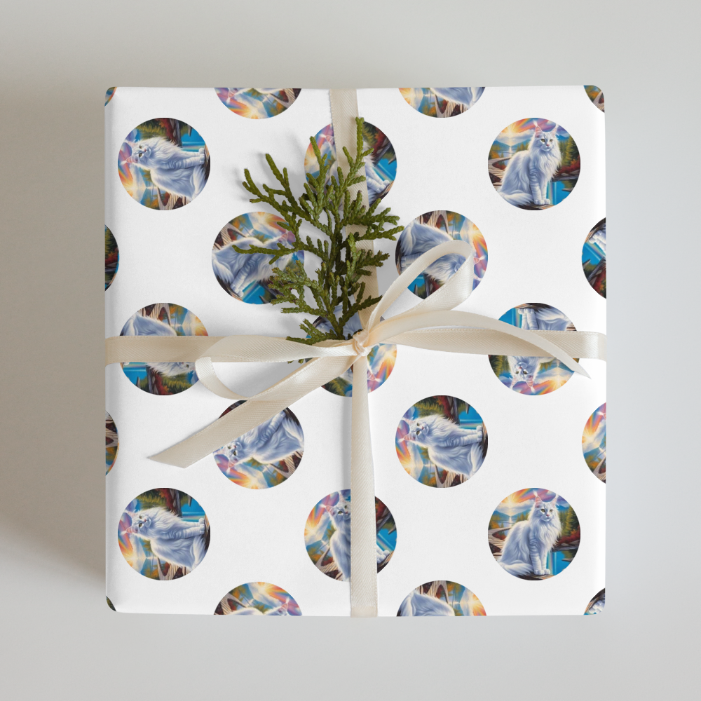 PugMug Custom White Maine Coon Cat Wrapping Paper