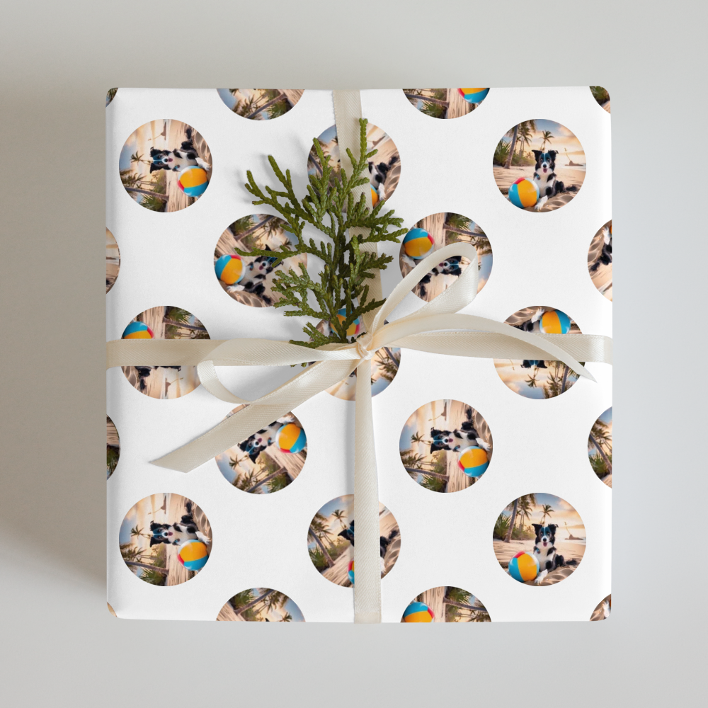 PugMug Custom Border Collie Wrapping Paper