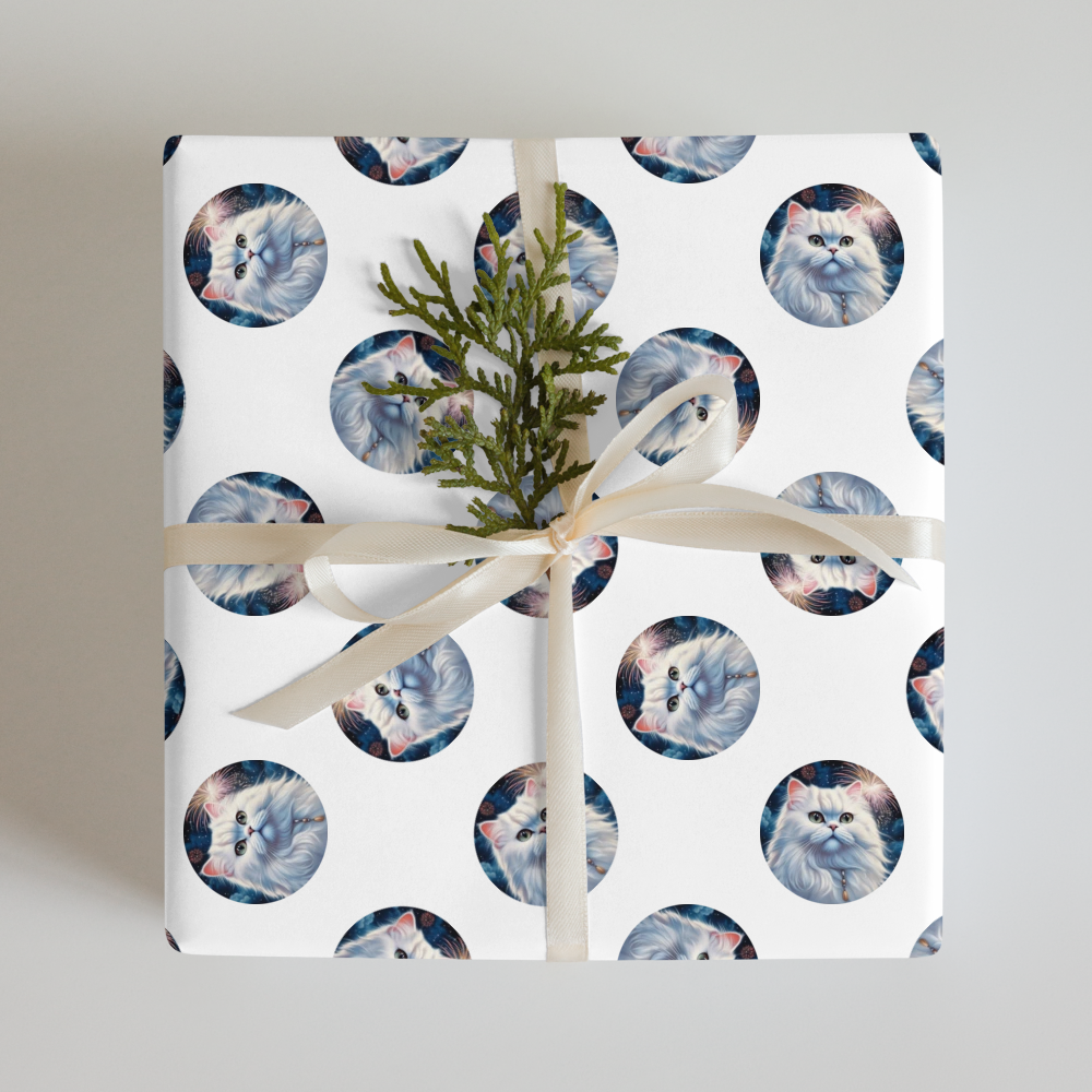 PugMug Custom White Persian Cat Wrapping Paper