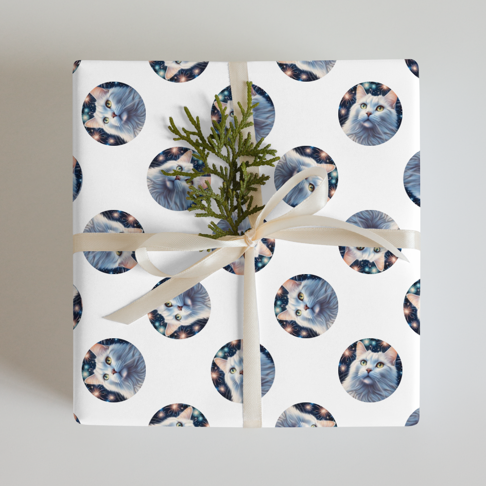 PugMug Custom White Companion Cat Wrapping Paper