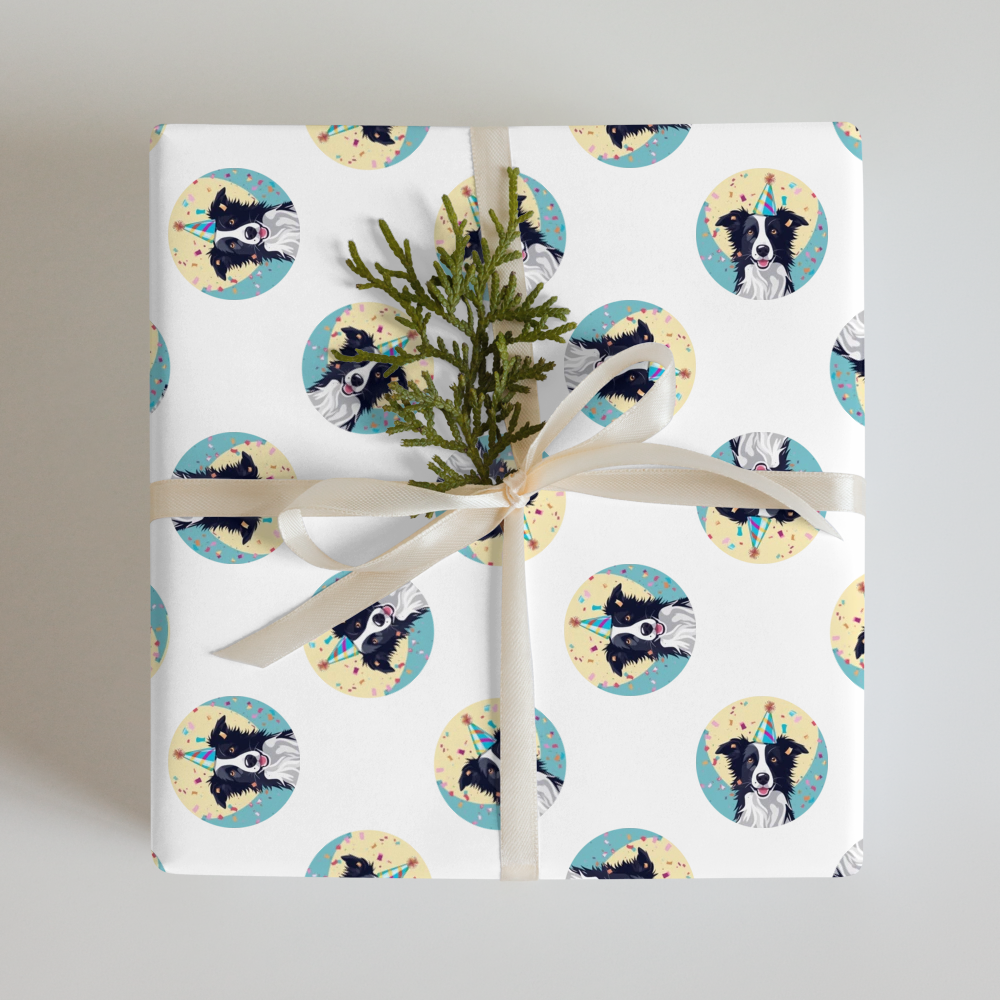 PugMug Custom Border Collie Wrapping Paper