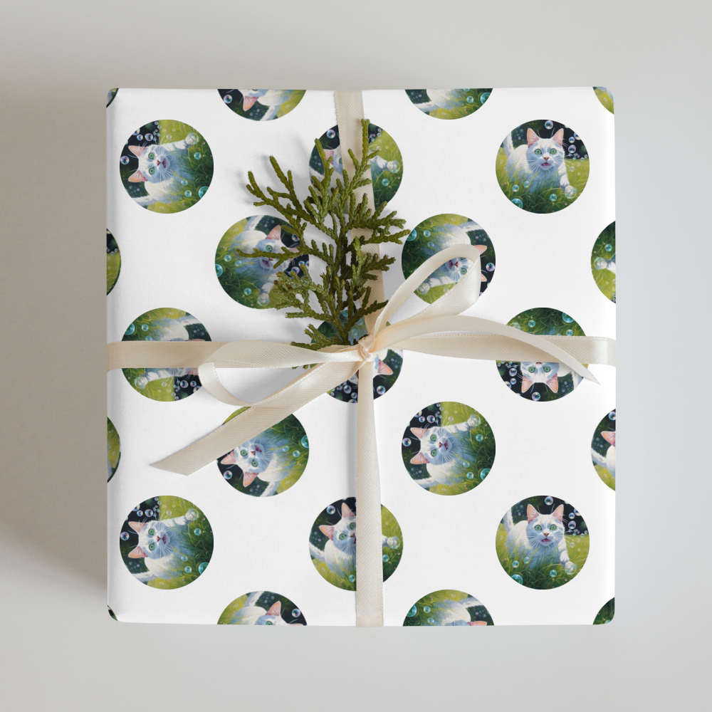 PugMug Custom White Companion Cat Wrapping Paper