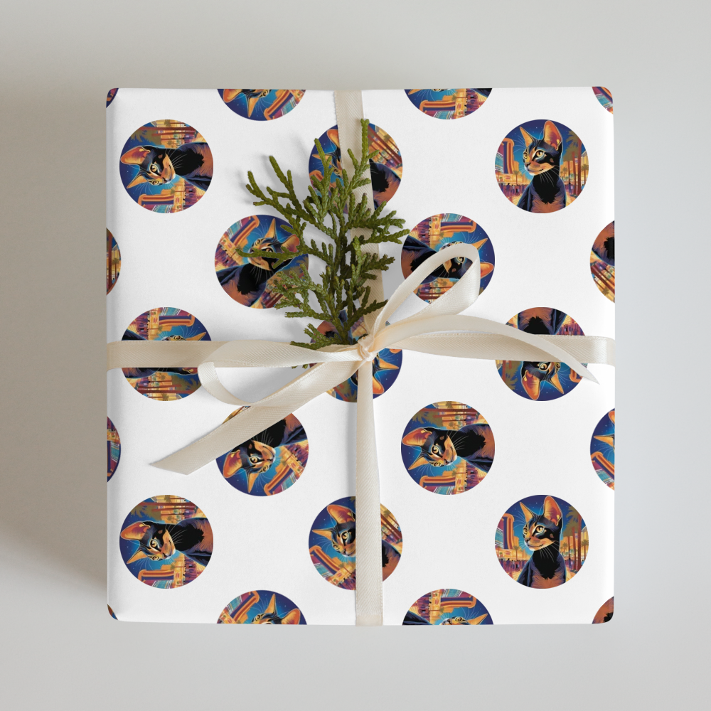PugMug Custom Black Abyssinian Cat Wrapping Paper