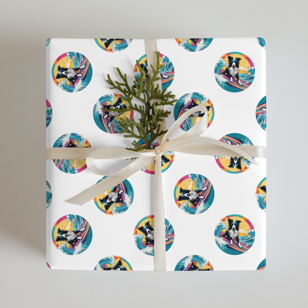 PugMug Custom Border Collie Wrapping Paper