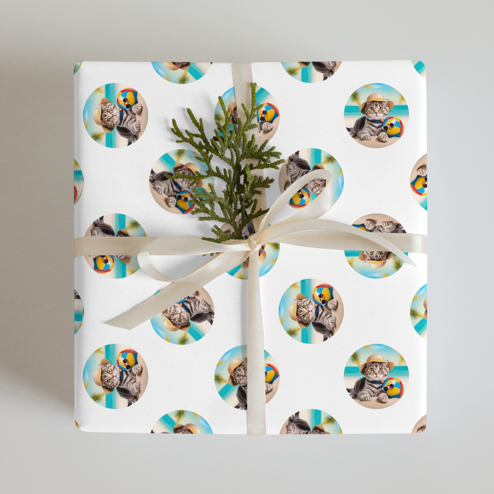 PugMug Custom Tabby Scottish Fold Cat Wrapping Paper