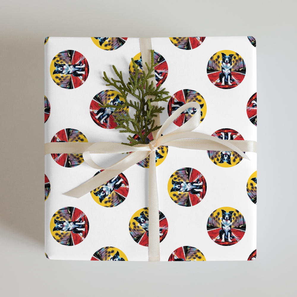 PugMug Custom Border Collie Wrapping Paper