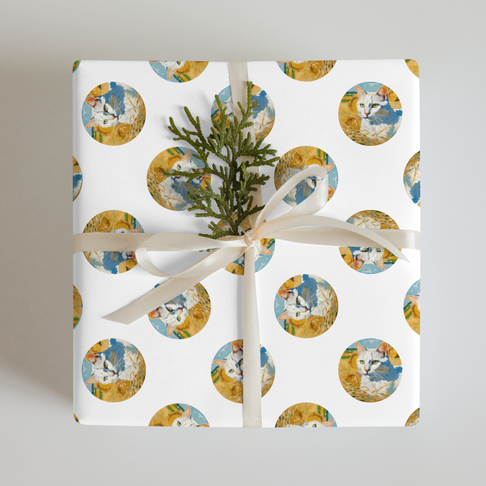 PugMug Custom White Companion Cat Wrapping Paper
