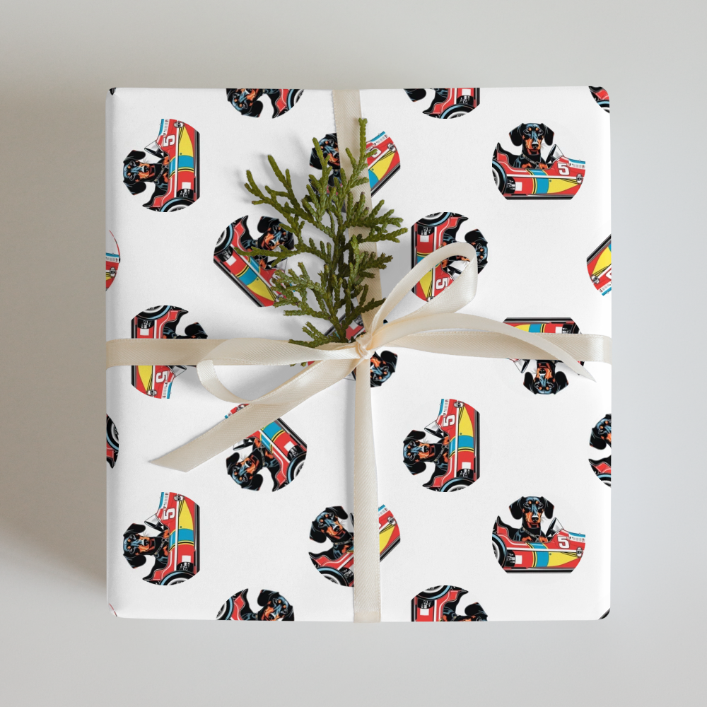 PugMug Custom Black Dachshund Wrapping Paper