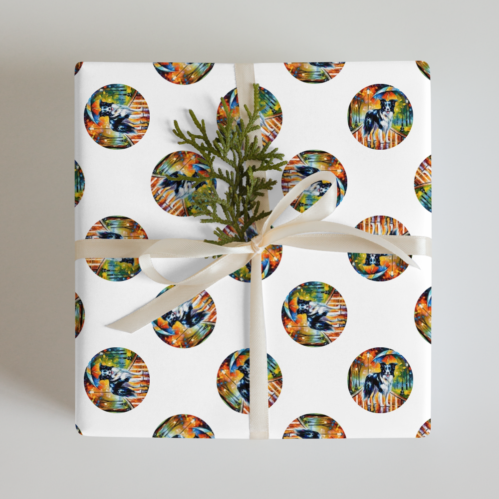 PugMug Custom Border Collie Wrapping Paper