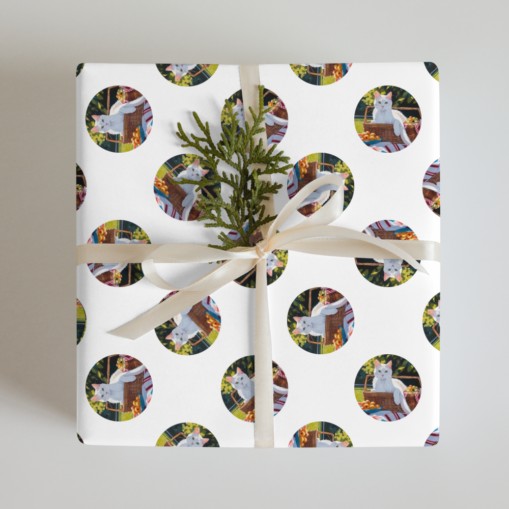 PugMug Custom White Companion Cat Wrapping Paper