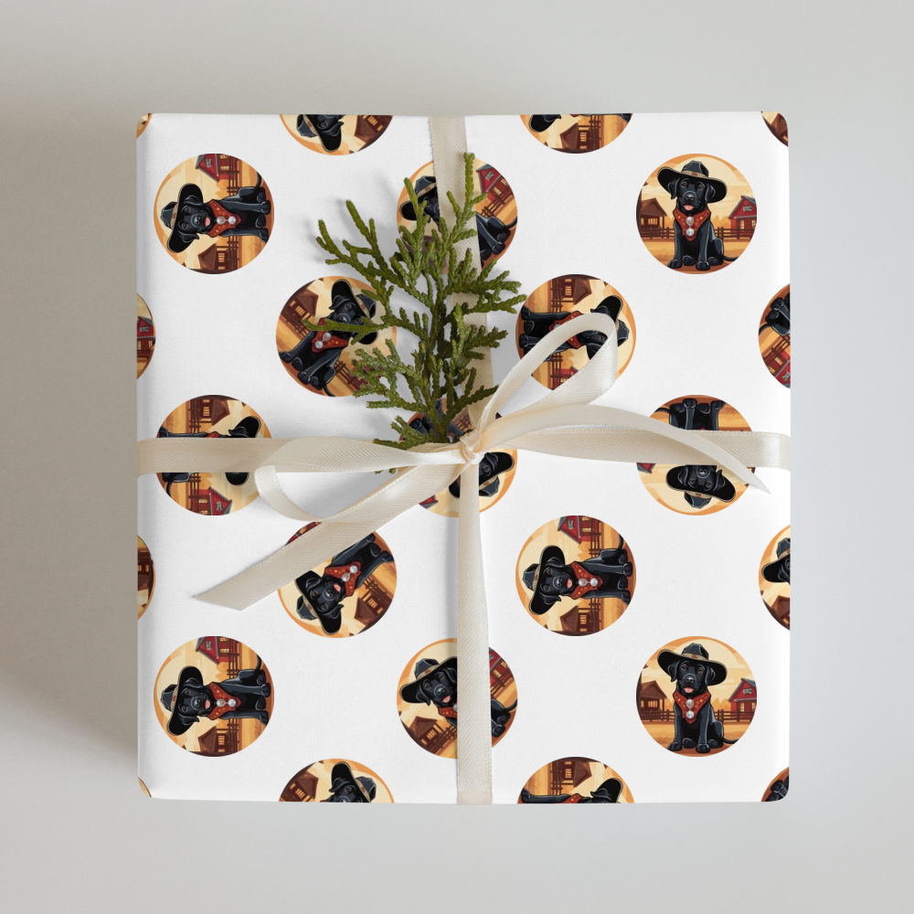 PugMug Custom Black Labrador Retriever Wrapping Paper