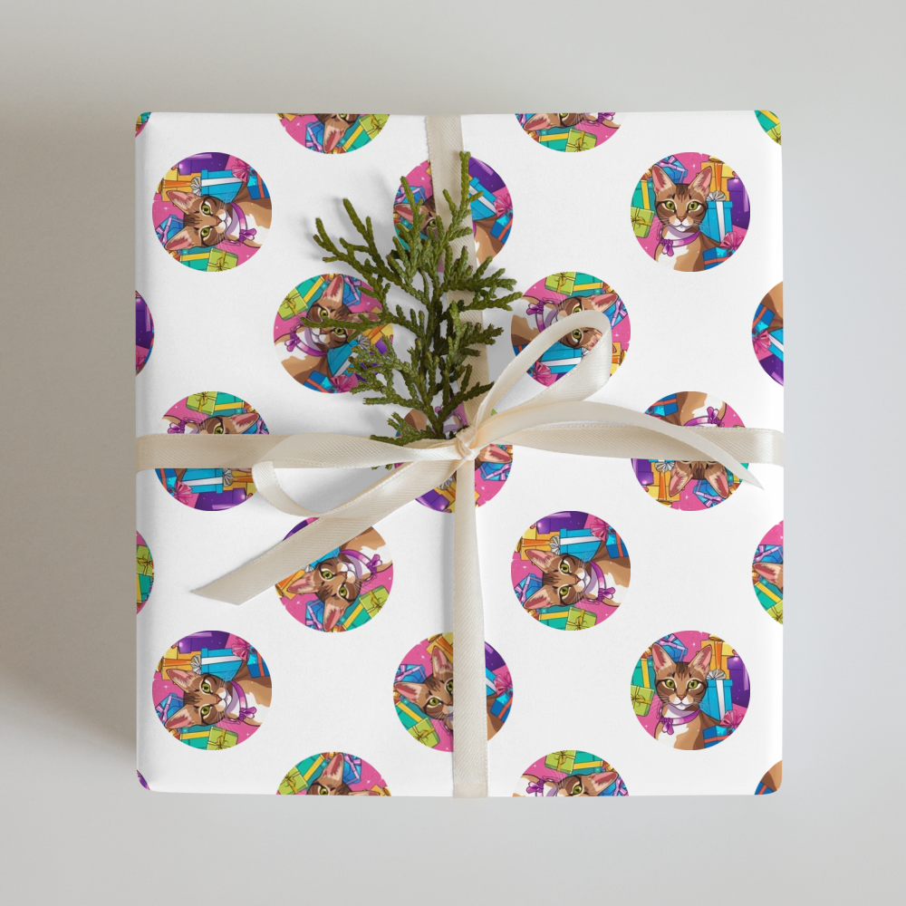 PugMug Custom Tabby Abyssinian Cat Wrapping Paper