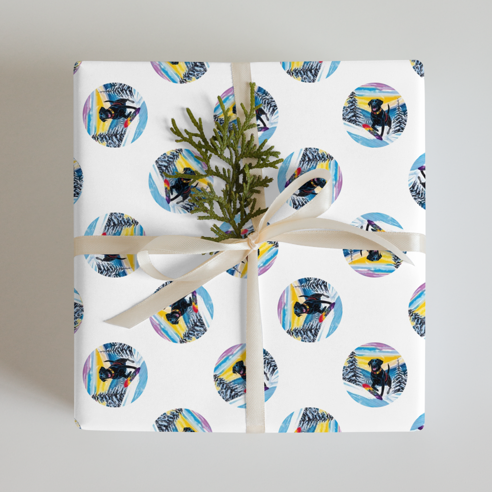 PugMug Custom Black Labrador Retriever Wrapping Paper