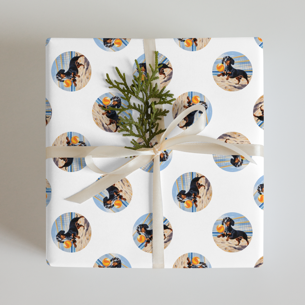PugMug Custom Black Dachshund Wrapping Paper