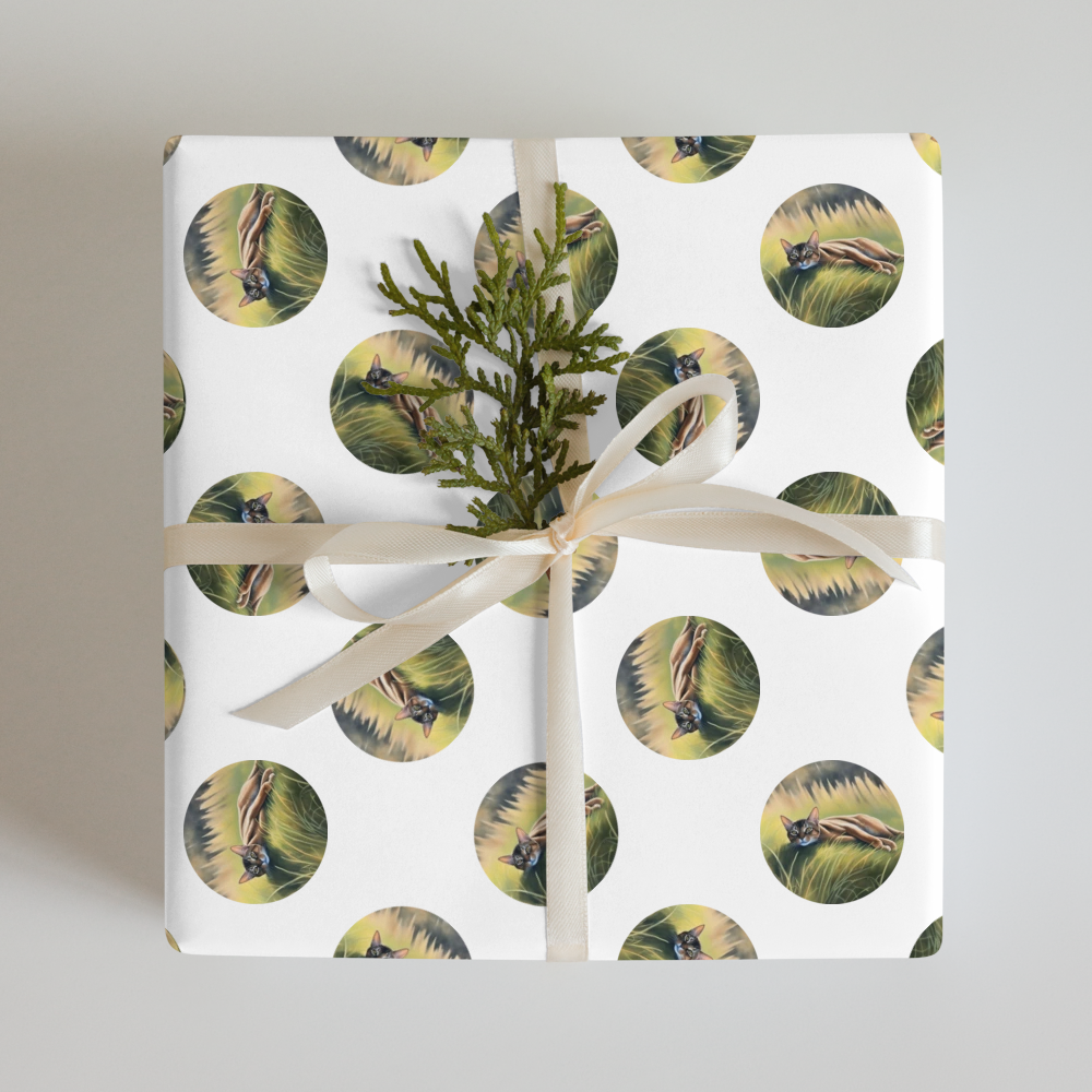 PugMug Custom Tabby Abyssinian Cat Wrapping Paper