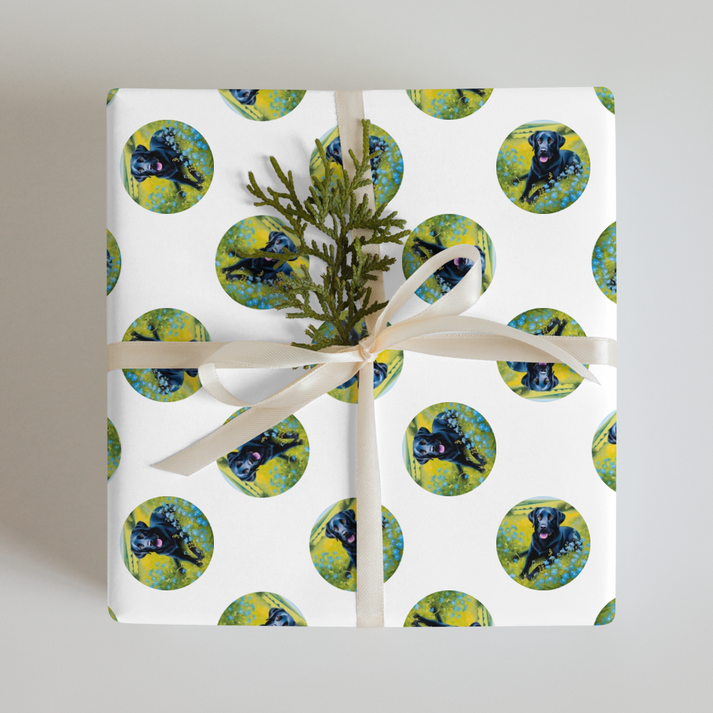 PugMug Custom Black Labrador Retriever Wrapping Paper