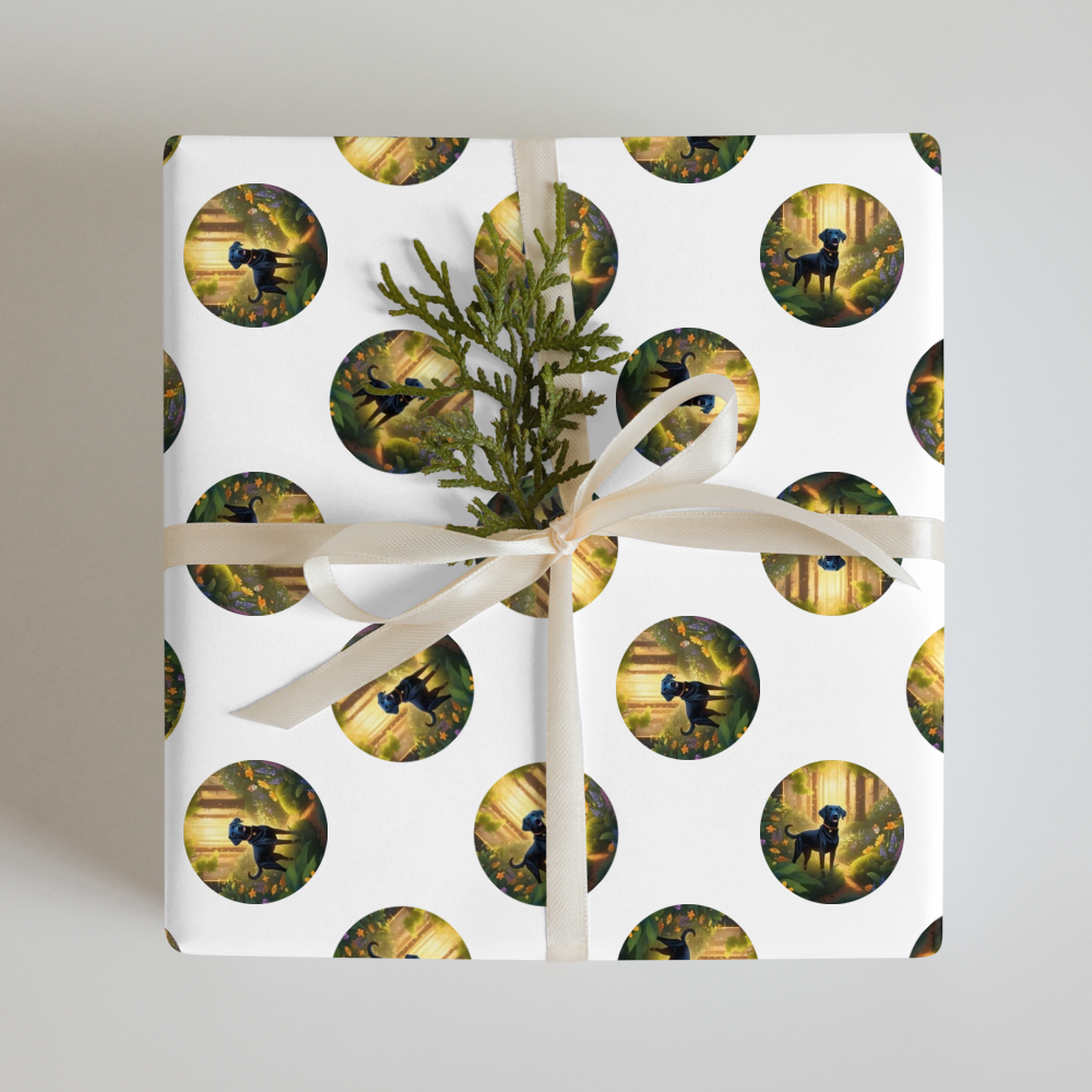 PugMug Custom Black Labrador Retriever Wrapping Paper