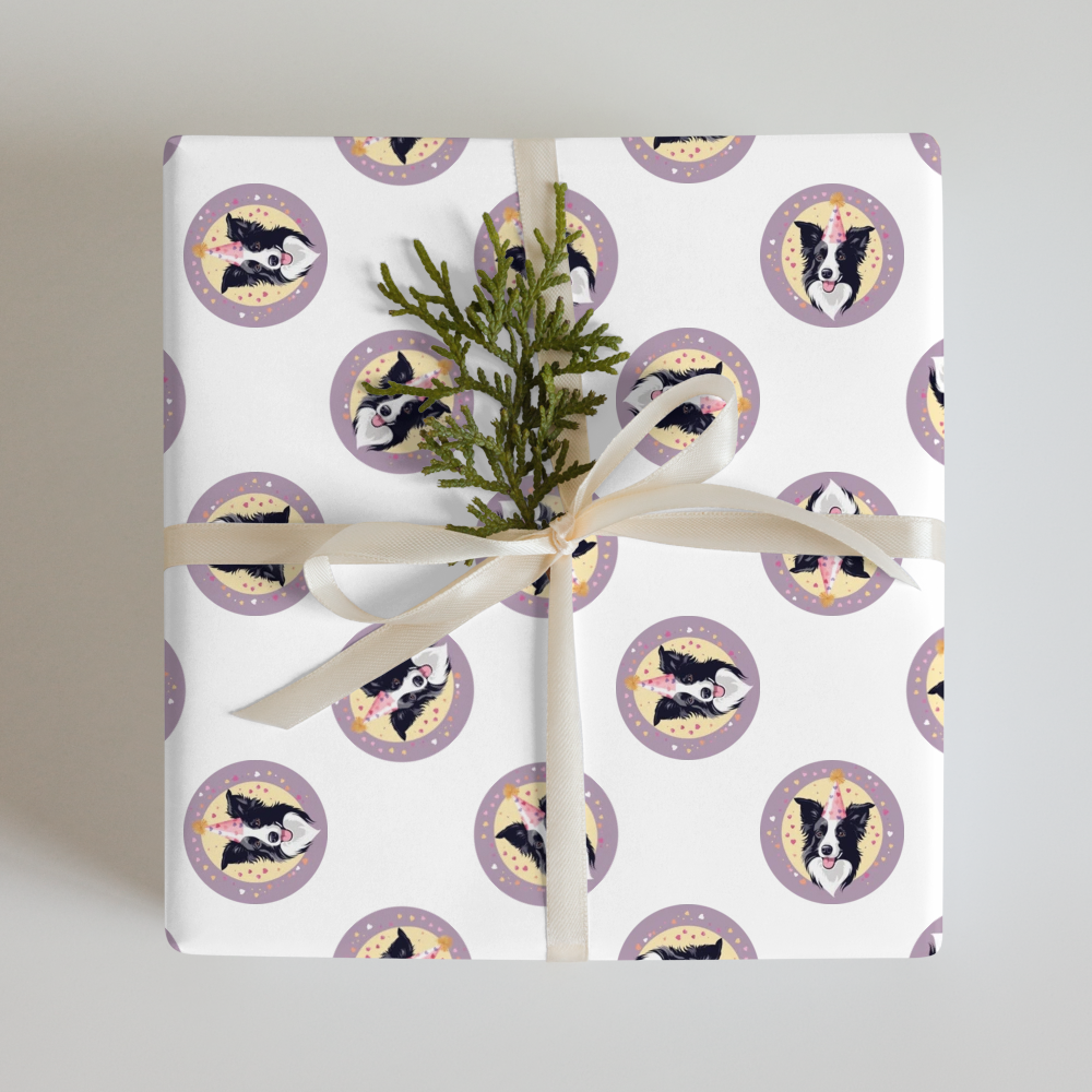 PugMug Custom Border Collie Wrapping Paper