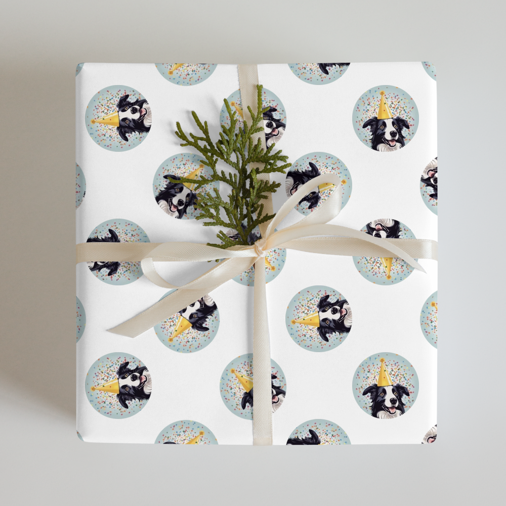 PugMug Custom Border Collie Wrapping Paper
