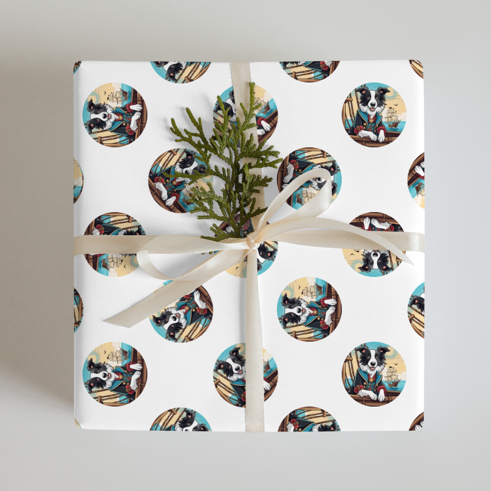 PugMug Custom Border Collie Wrapping Paper