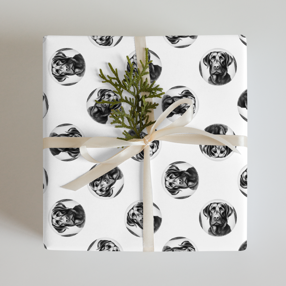 PugMug Custom Black Labrador Retriever Wrapping Paper