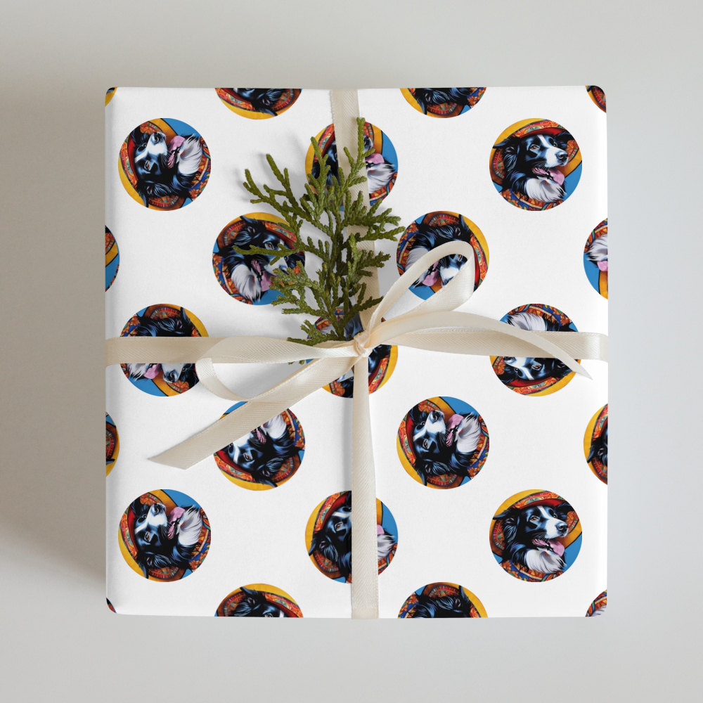 PugMug Custom Border Collie Wrapping Paper