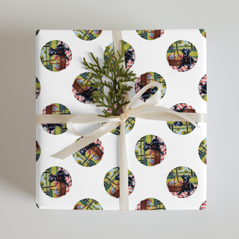PugMug Custom Black Labrador Retriever Wrapping Paper