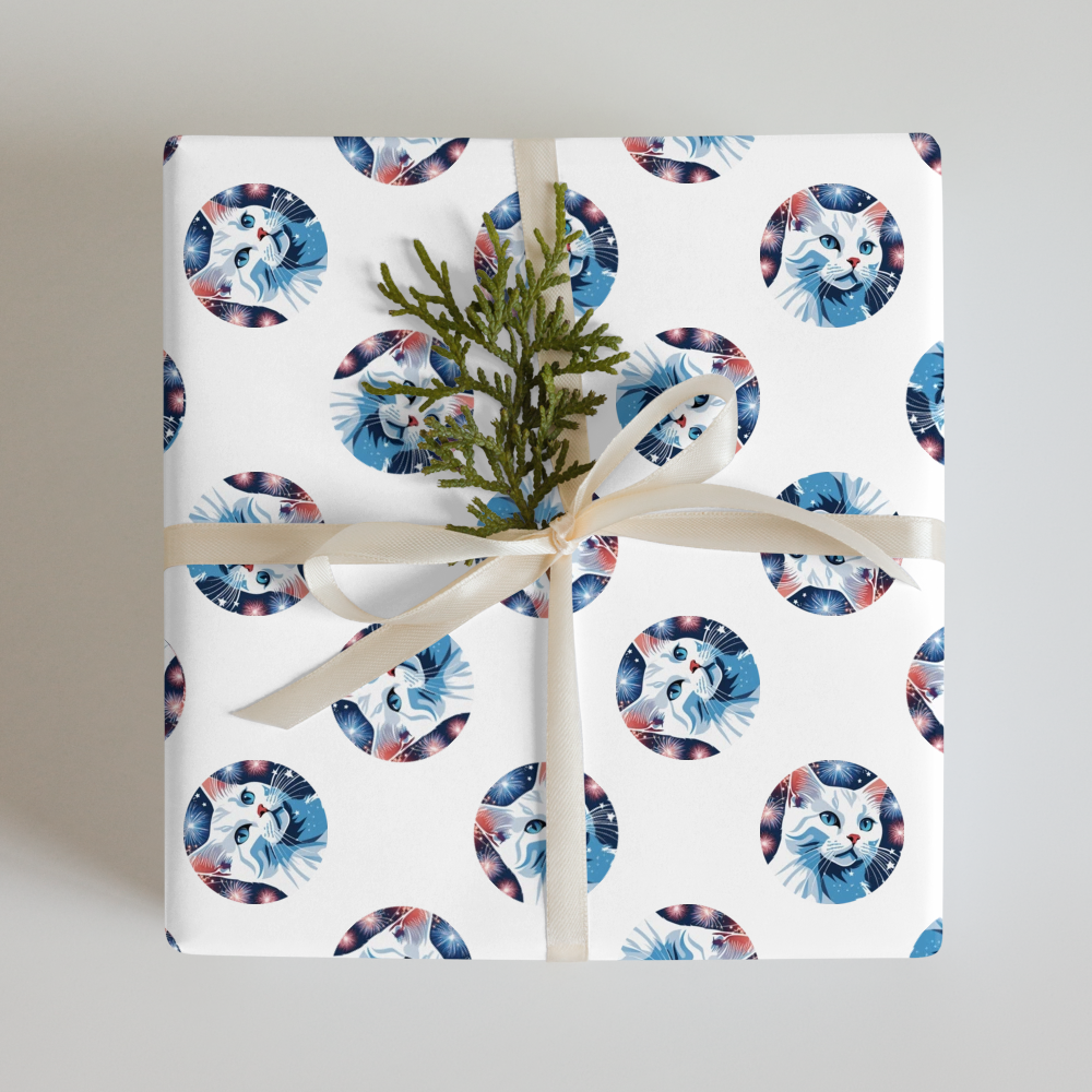 PugMug Custom White Companion Cat Wrapping Paper