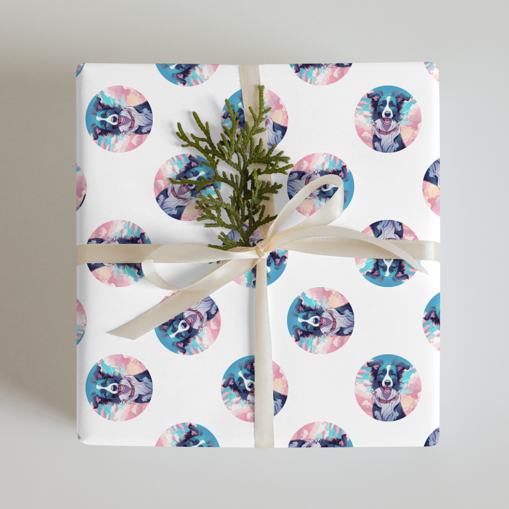 PugMug Custom Border Collie Wrapping Paper