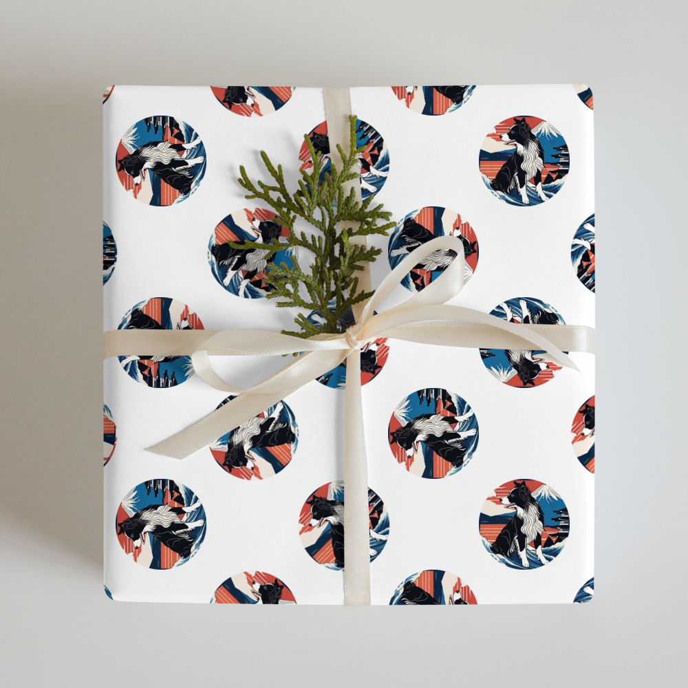 PugMug Custom Border Collie Wrapping Paper