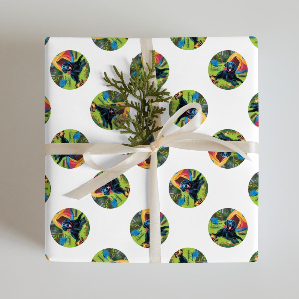 PugMug Custom Black Labrador Retriever Wrapping Paper