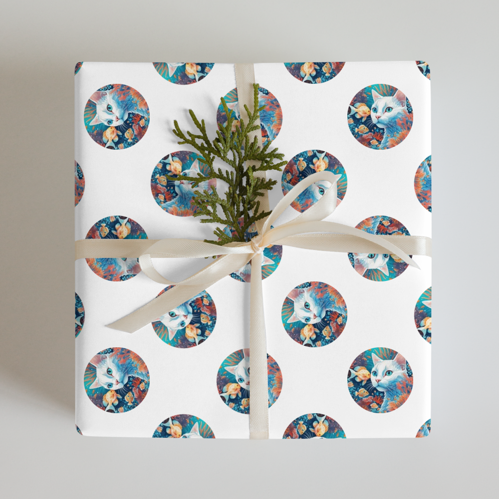 PugMug Custom White Companion Cat Wrapping Paper