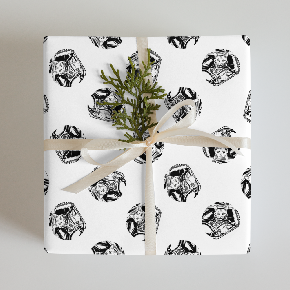 PugMug Custom White Companion Cat Wrapping Paper