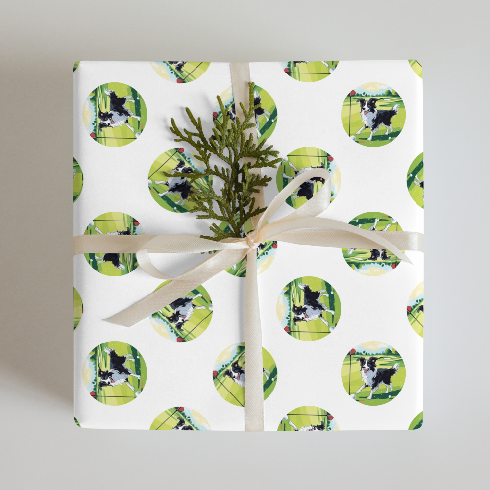PugMug Custom Border Collie Wrapping Paper