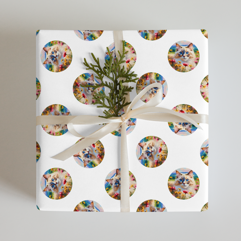 PugMug Custom Tabby Ragdoll Cat Wrapping Paper
