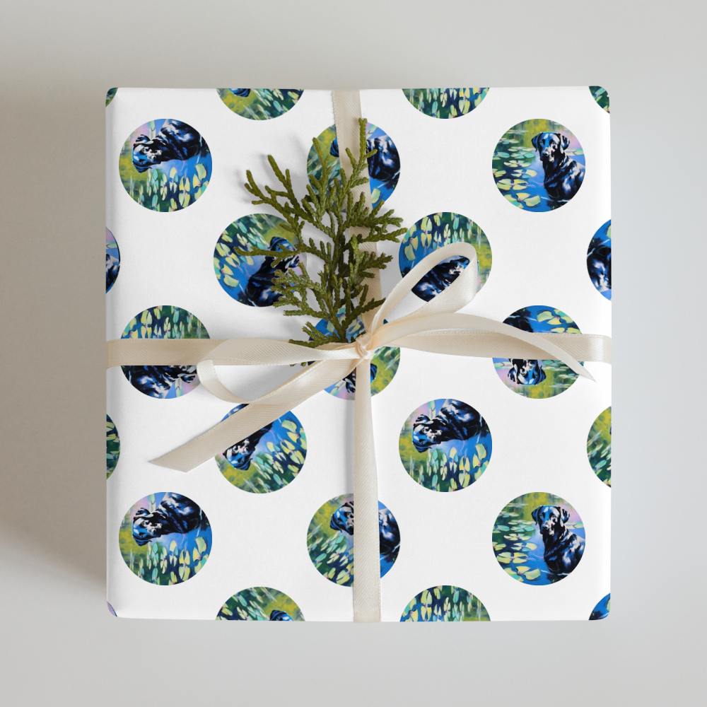 PugMug Custom Black Labrador Retriever Wrapping Paper